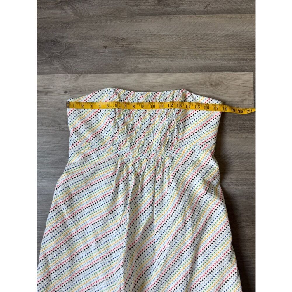 Lilly Pulitzer Gweneth Strapless Seersucker Dress Rainbow Dot White 14 - Picture 9 of 10